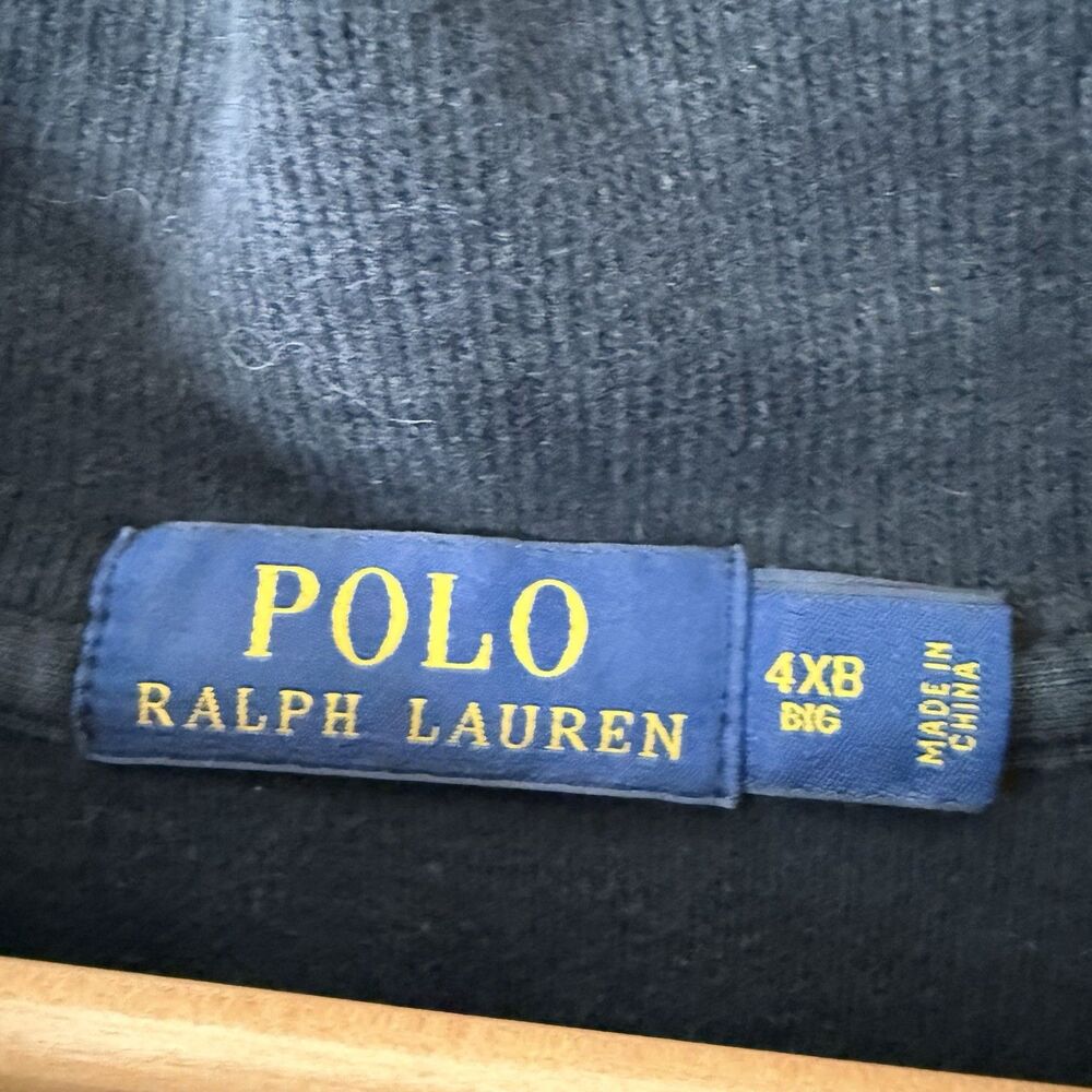 Polo Ralph Lauren 1/4 Zip Pullover Mens 4X Big Black Sweater Pony Cotton Preppy - Picture 9 of 10